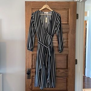 Loft LP striped wrap shift dress
